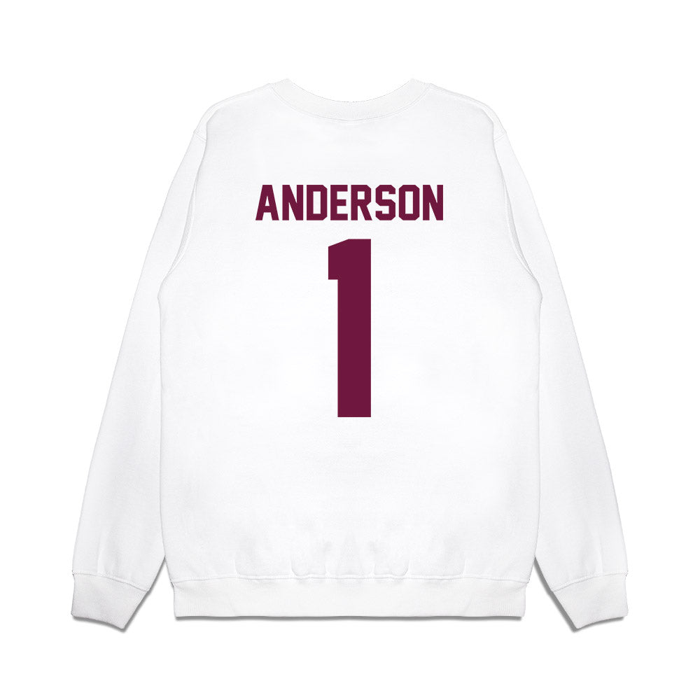 Texas A&M - NCAA Football : Bryce Anderson - Vintage Helmet Premium Crewneck Sweatshirt-1