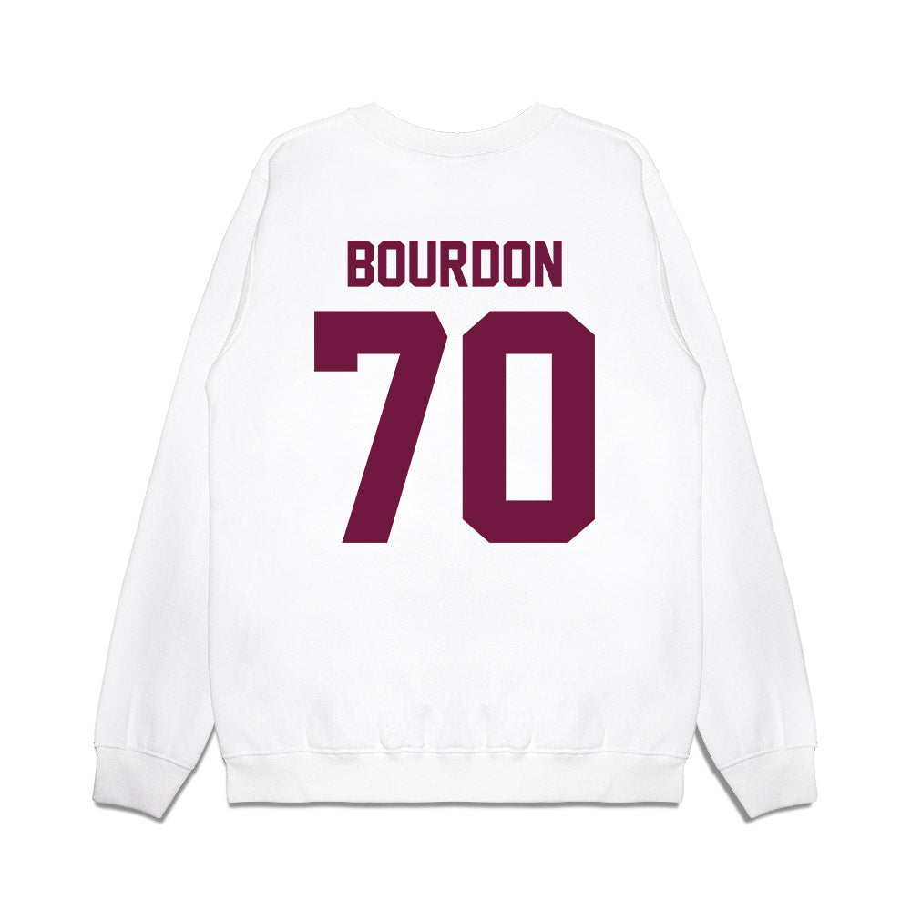 Texas A&M - NCAA Football : Robert Bourdon - Vintage Helmet Premium Crewneck Sweatshirt-1