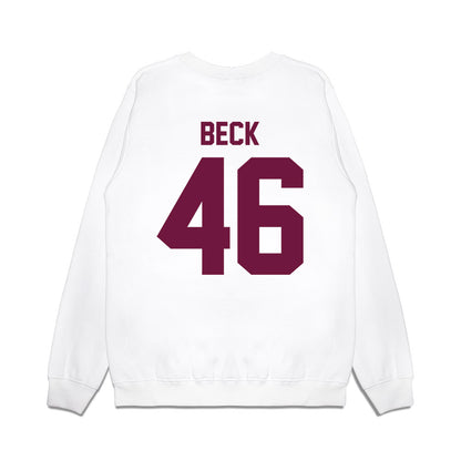 Texas A&M - NCAA Football : Qui Beck - Vintage Helmet Premium Crewneck Sweatshirt-1