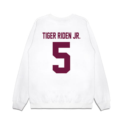 Texas A&M - NCAA Football : Deondrae Tiger Riden Jr. - Vintage Helmet Premium Crewneck Sweatshirt-1