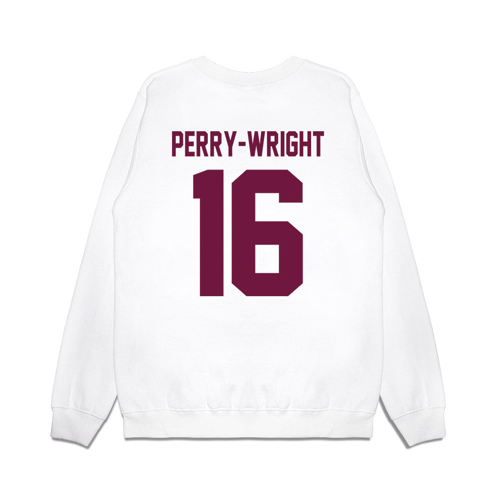 Texas A&M - NCAA Football : Bryce Perry-Wright - Vintage Helmet Premium Crewneck Sweatshirt-1