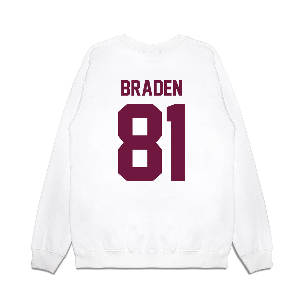 Texas A&M - NCAA Football : Luke Braden - Vintage Helmet Premium Crewneck Sweatshirt-1