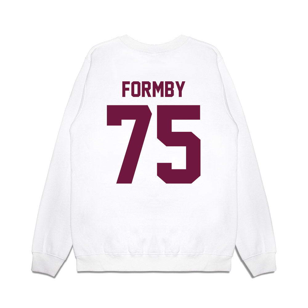 Texas A&M - NCAA Football : Wilkin Formby - Vintage Helmet Premium Crewneck Sweatshirt-1