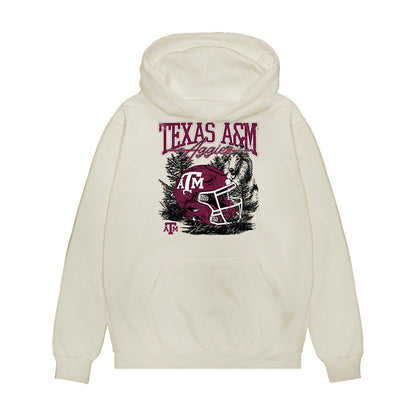 Texas A&M - NCAA Football : Jonah Wilson - Vintage Helmet Premium Hooded Sweatshirt-0