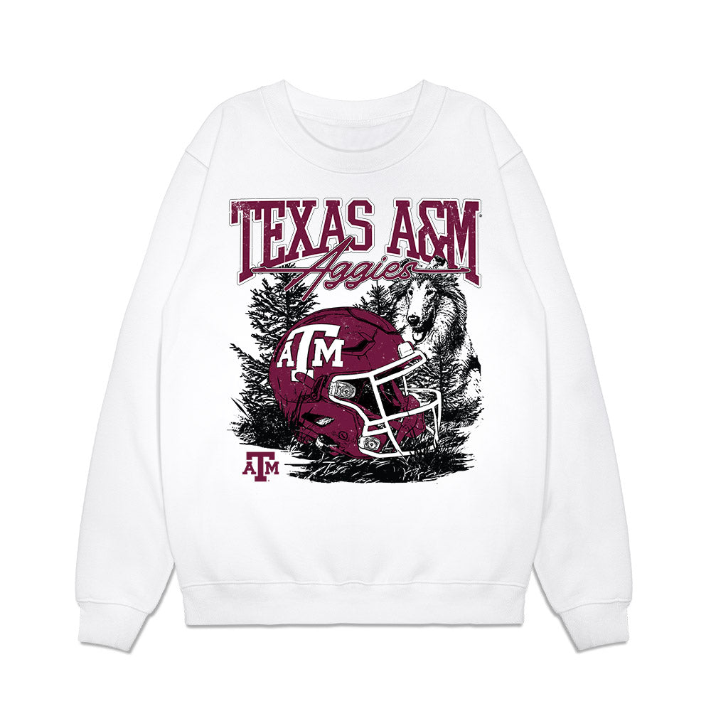 Texas A&M - NCAA Football : Ryan Henderson - Vintage Helmet Premium Crewneck Sweatshirt-0