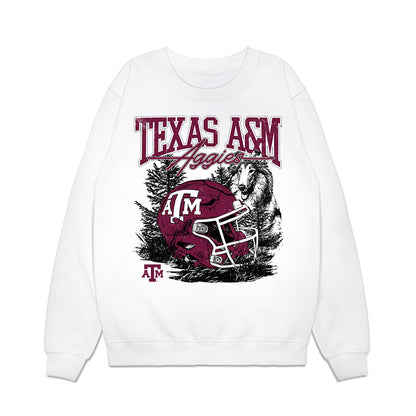 Texas A&M - NCAA Football : Ryan Henderson - Vintage Helmet Premium Crewneck Sweatshirt-0
