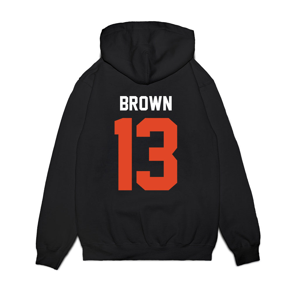Oregon State - NCAA Football : Jeremiah Brown - Vintage Helmet Premium Hooded Sweatshirt-1