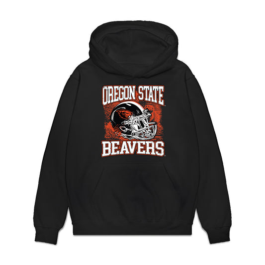 Oregon State - NCAA Football : Jabari Odoemenem - Vintage Helmet Premium Hooded Sweatshirt-0