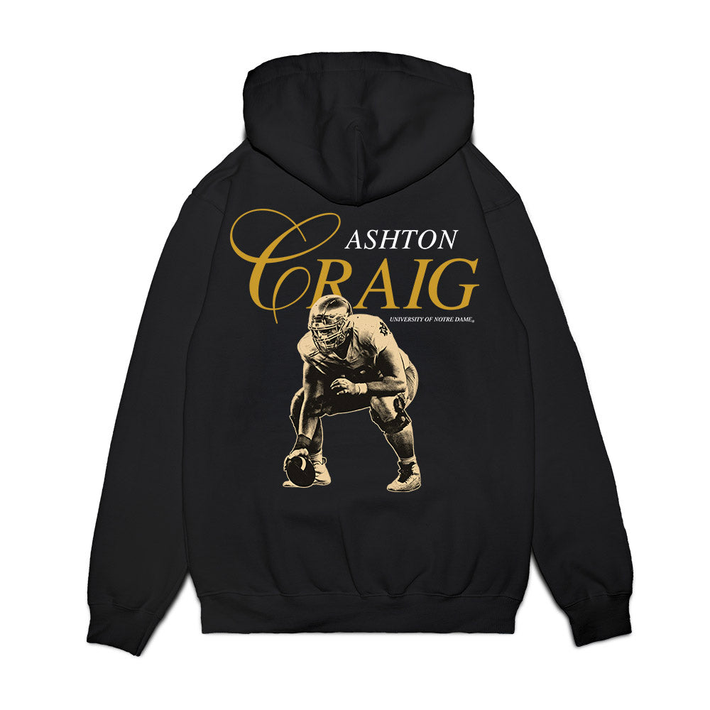 Notre Dame - NCAA Football : Ashton Craig - Legacy Premium Hooded Sweatshirt-1