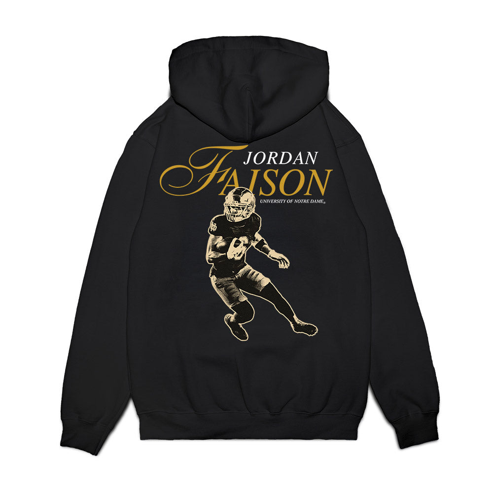 Notre Dame - NCAA Men's Lacrosse : Jordan Faison - Legacy Premium Hooded Sweatshirt-1
