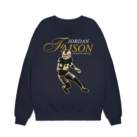 Notre Dame - NCAA Men's Lacrosse : Jordan Faison - Legacy Premium Crewneck Sweatshirt-0