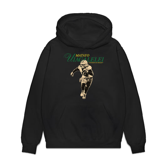 Oregon - NCAA Football : Matayo Uiagalelei - Legacy Premium Hooded Sweatshirt-0