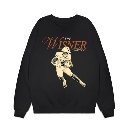 Texas - NCAA Football : Quintrevion Wisner - Legacy Premium Crewneck Sweatshirt-0