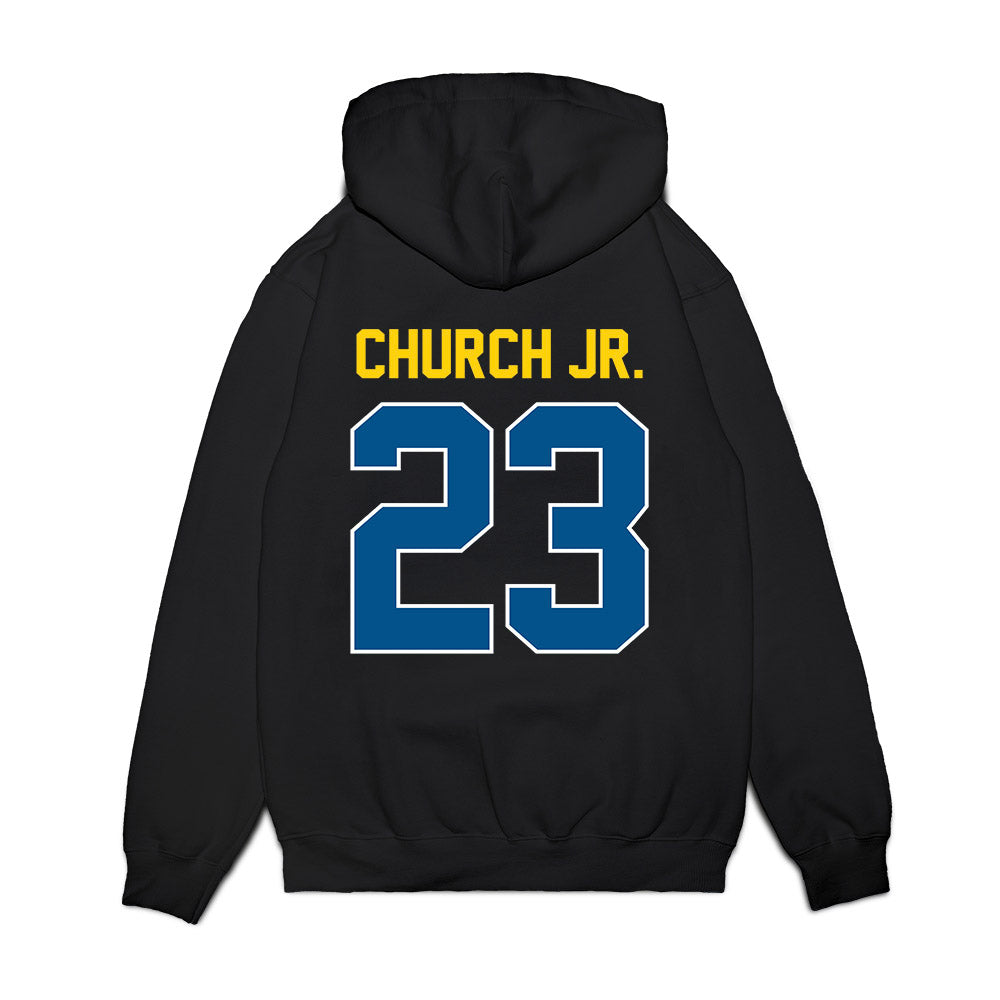Delaware - NCAA Football : Shawn Church Jr. - Vintage Helmet Premium Hooded Sweatshirt-1