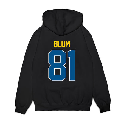 Delaware - NCAA Football : Jake Blum - Vintage Helmet Premium Hooded Sweatshirt-1
