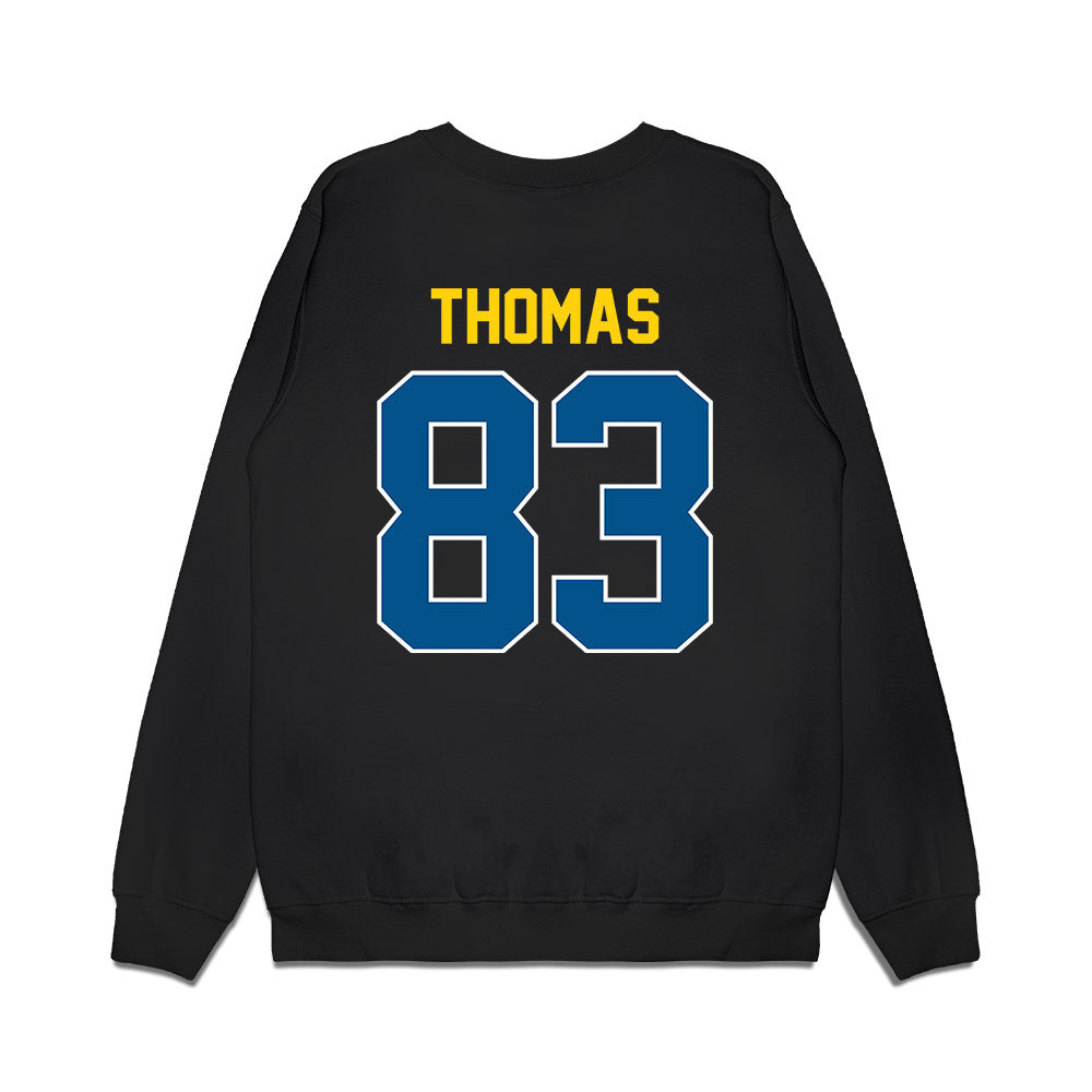 Delaware - NCAA Football : Calvin Thomas - Vintage Helmet Premium Crewneck Sweatshirt-1