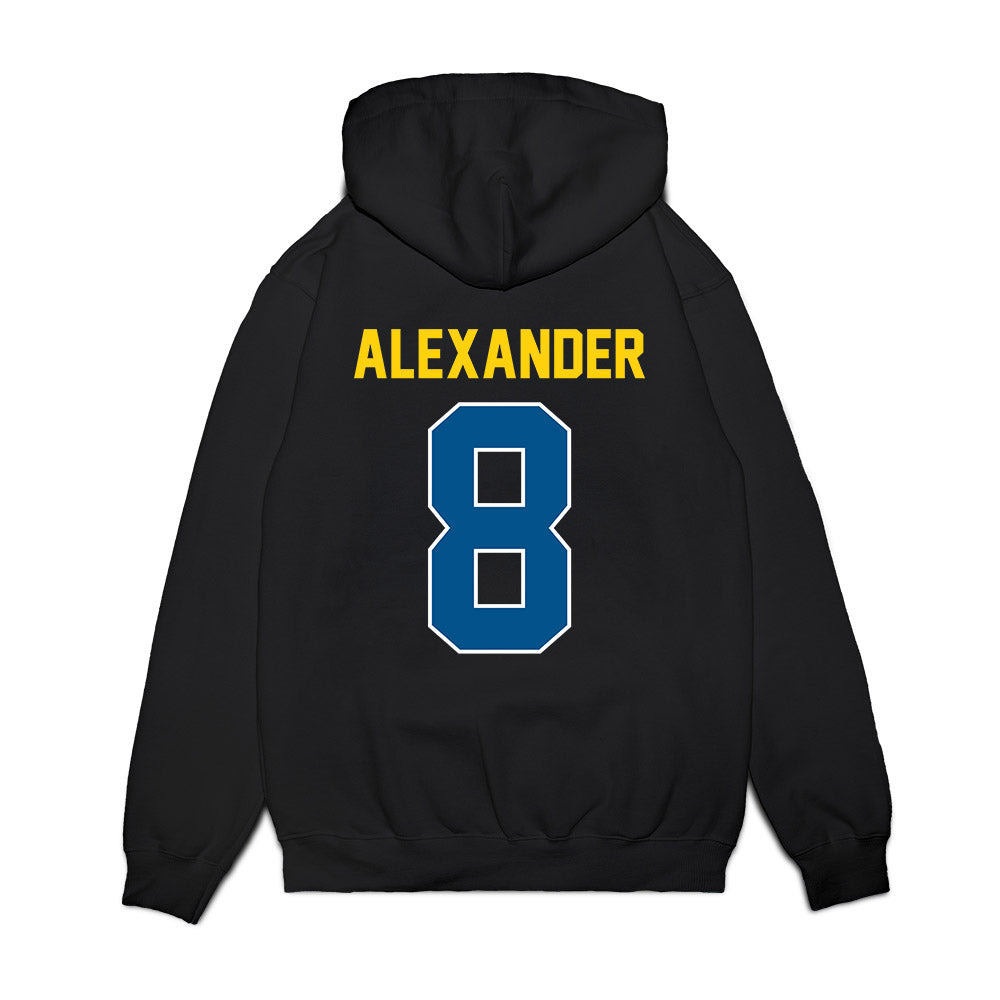 Delaware - NCAA Football : Jaquise Alexander - Vintage Helmet Premium Hooded Sweatshirt-1