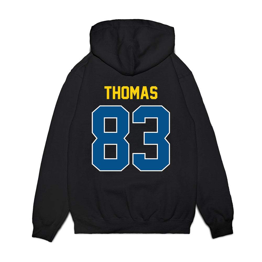 Delaware - NCAA Football : Calvin Thomas - Vintage Helmet Premium Hooded Sweatshirt-1