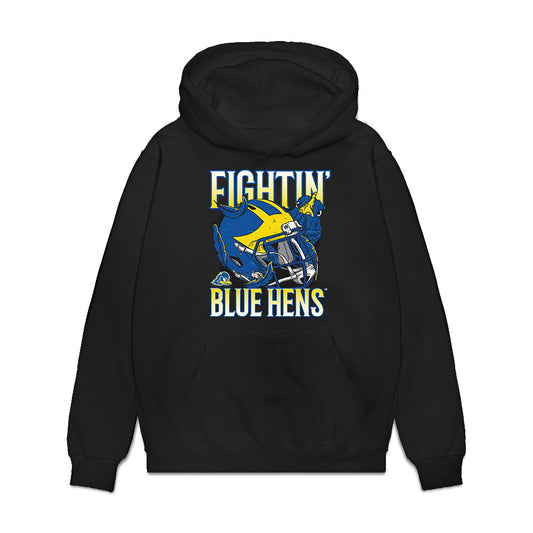 Delaware - NCAA Football : NaKeem Powell - Vintage Helmet Premium Hooded Sweatshirt-0