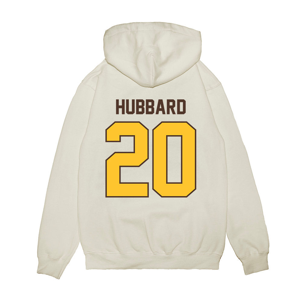 Wyoming - NCAA Football : Diore Hubbard - Vintage Helmet Premium Hooded Sweatshirt-1
