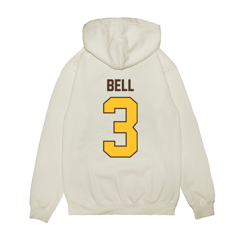 Wyoming - NCAA Football : Ian Bell - Vintage Helmet Premium Hooded Sweatshirt-1