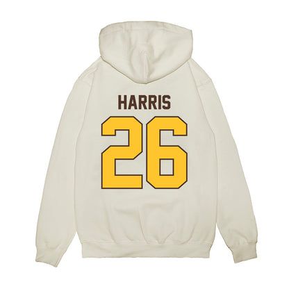 Wyoming - NCAA Football : Samuel Harris - Vintage Helmet Premium Hooded Sweatshirt-1