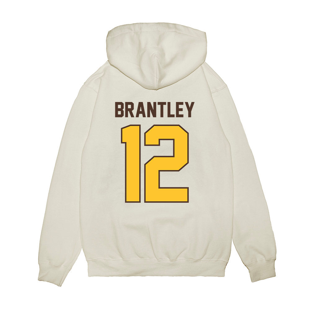 Wyoming - NCAA Football : Bricenvoneric Brantley - Vintage Helmet Premium Hooded Sweatshirt-1