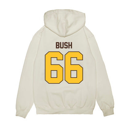 Wyoming - NCAA Football : Johnathan Bush - Vintage Helmet Premium Hooded Sweatshirt-1