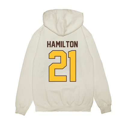 Wyoming - NCAA Football : Nico Hamilton - Vintage Helmet Premium Hooded Sweatshirt-1