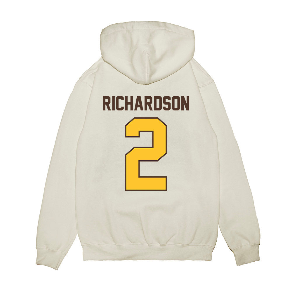 Wyoming - NCAA Football : Eric Richardson - Vintage Helmet Premium Hooded Sweatshirt-1