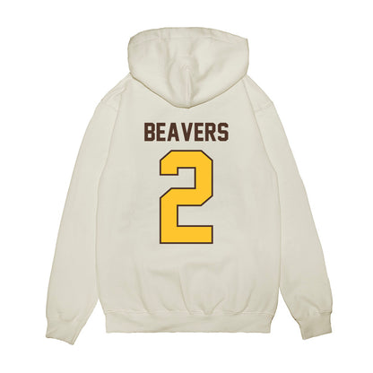 Wyoming - NCAA Football : Anthony Beavers - Vintage Helmet Premium Hooded Sweatshirt-1