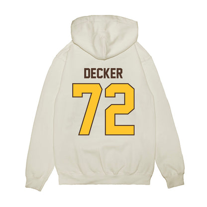 Wyoming - NCAA Football : Pierce Decker - Vintage Helmet Premium Hooded Sweatshirt-1