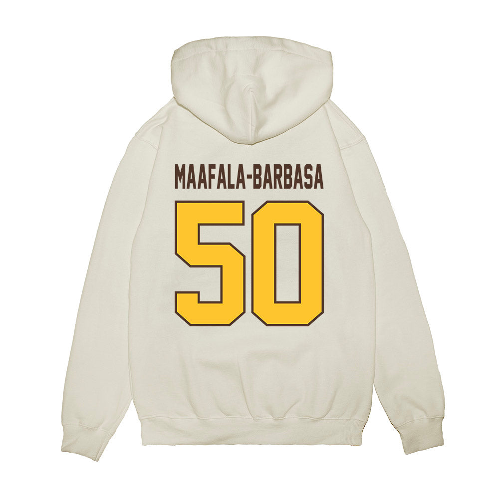 Wyoming - NCAA Football : Tanielu Maafala-Barbasa - Vintage Helmet Premium Hooded Sweatshirt-1