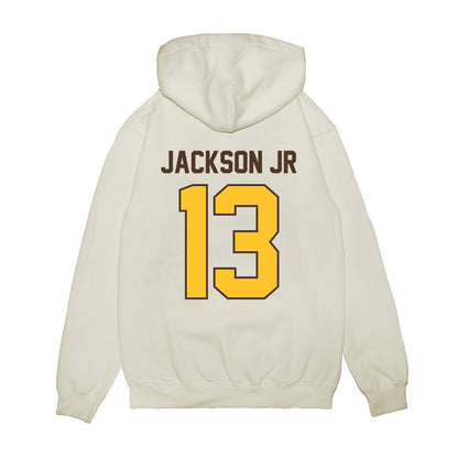 Wyoming - NCAA Football : Pierre Jackson Jr - Vintage Helmet Premium Hooded Sweatshirt-1