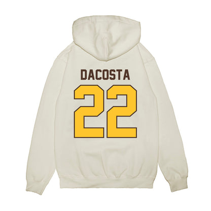Wyoming - NCAA Football : Jaden DaCosta - Vintage Helmet Premium Hooded Sweatshirt-1