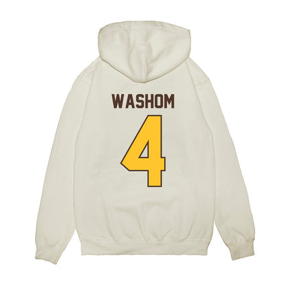 Wyoming - NCAA Football : Ke'Lyn Washom - Vintage Helmet Premium Hooded Sweatshirt-1