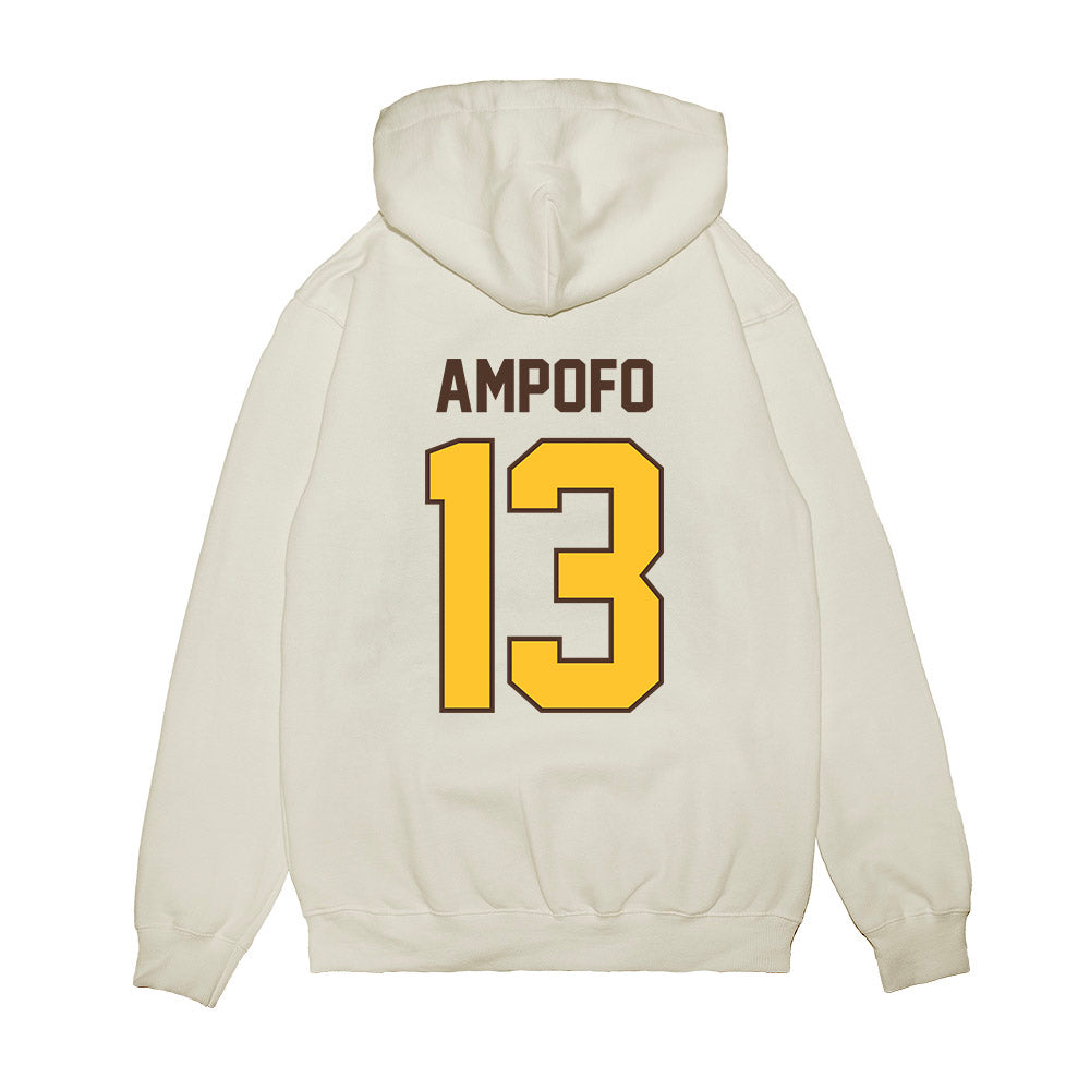 Wyoming - NCAA Football : Elvin Ampofo - Vintage Helmet Premium Hooded Sweatshirt-1