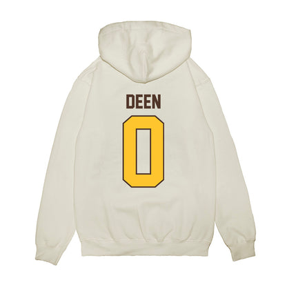 Wyoming - NCAA Football : Tyson Deen - Vintage Helmet Premium Hooded Sweatshirt-1