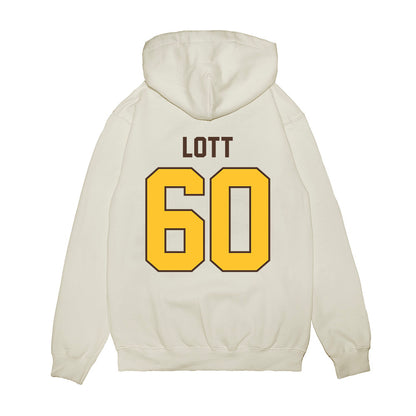 Wyoming - NCAA Football : Grant Lott - Vintage Helmet Premium Hooded Sweatshirt-1