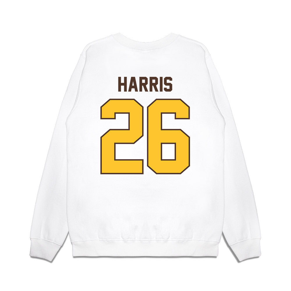 Wyoming - NCAA Football : Samuel Harris - Vintage Helmet Premium Crewneck Sweatshirt-1