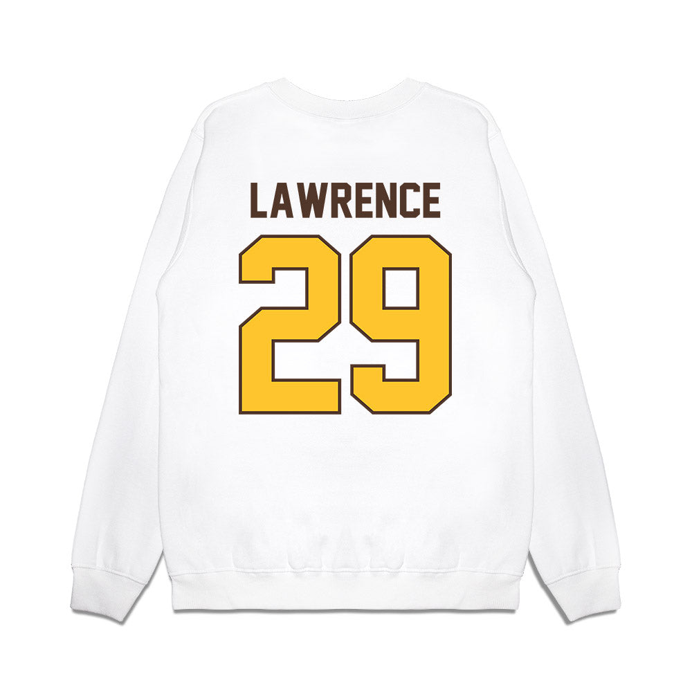 Wyoming - NCAA Football : Jaden Lawrence - Vintage Helmet Premium Crewneck Sweatshirt-1