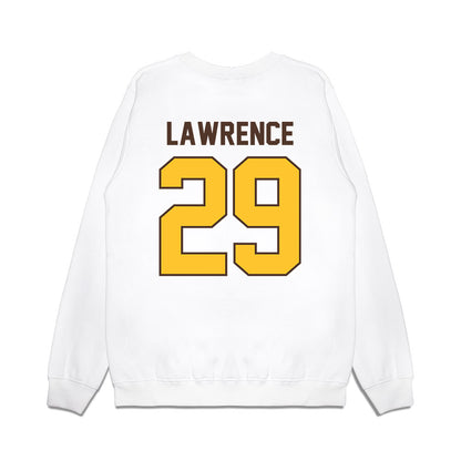 Wyoming - NCAA Football : Jaden Lawrence - Vintage Helmet Premium Crewneck Sweatshirt-1