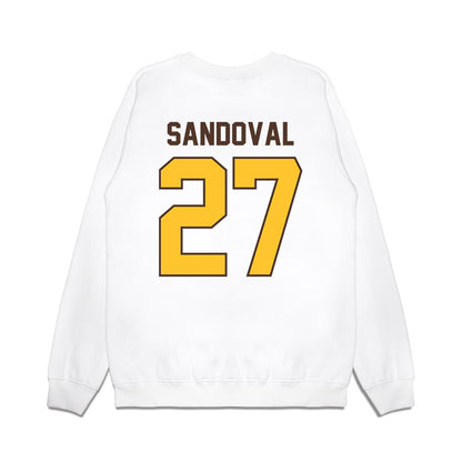 Wyoming - NCAA Football : Joaquin Sandoval - Vintage Helmet Premium Crewneck Sweatshirt-1