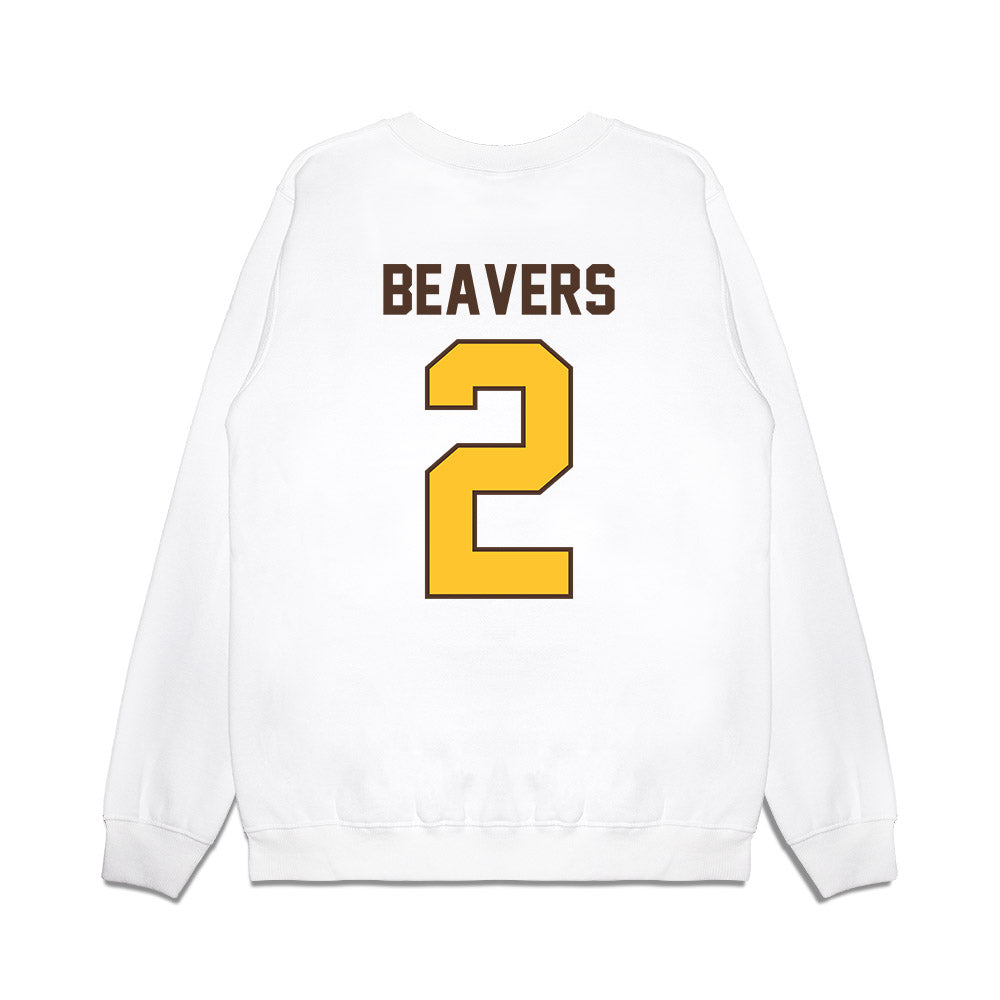 Wyoming - NCAA Football : Anthony Beavers - Vintage Helmet Premium Crewneck Sweatshirt-1