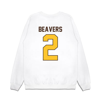 Wyoming - NCAA Football : Anthony Beavers - Vintage Helmet Premium Crewneck Sweatshirt-1