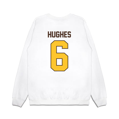 Wyoming - NCAA Football : Tyler Hughes - Vintage Helmet Premium Crewneck Sweatshirt-1