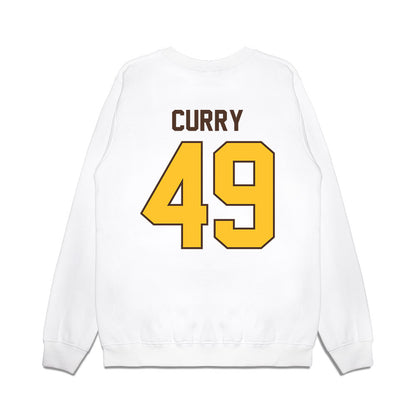Wyoming - NCAA Football : Nathan Curry - Vintage Helmet Premium Crewneck Sweatshirt-1