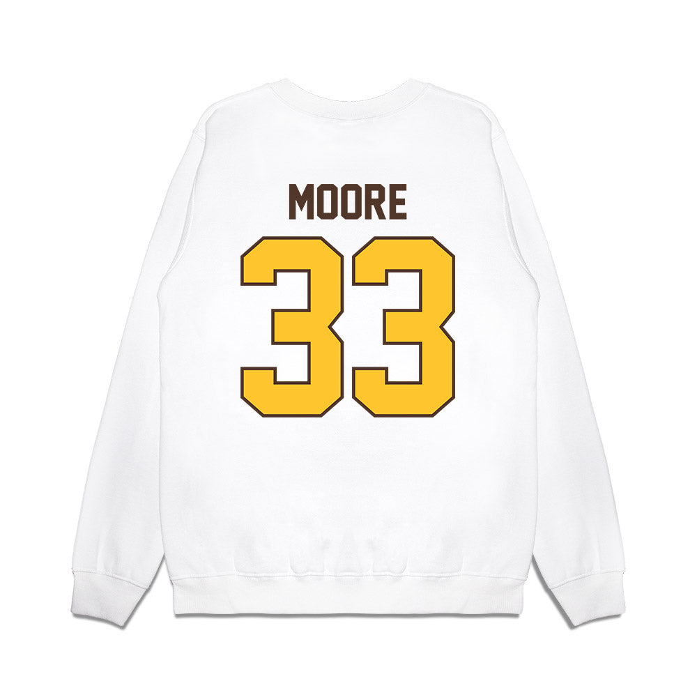 Wyoming - NCAA Football : Parker Moore - Vintage Helmet Premium Crewneck Sweatshirt-1