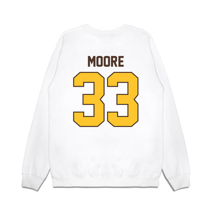 Wyoming - NCAA Football : Parker Moore - Vintage Helmet Premium Crewneck Sweatshirt-1