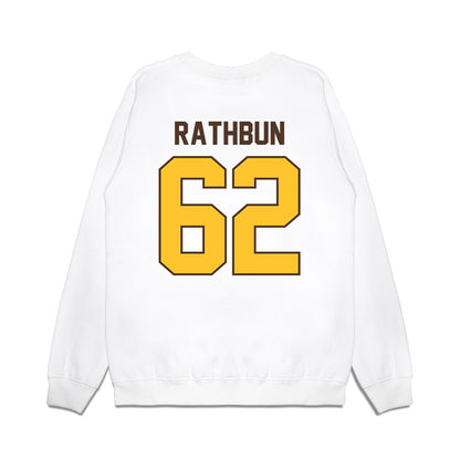 Wyoming - NCAA Football : Spencer Rathbun - Vintage Helmet Premium Crewneck Sweatshirt-1